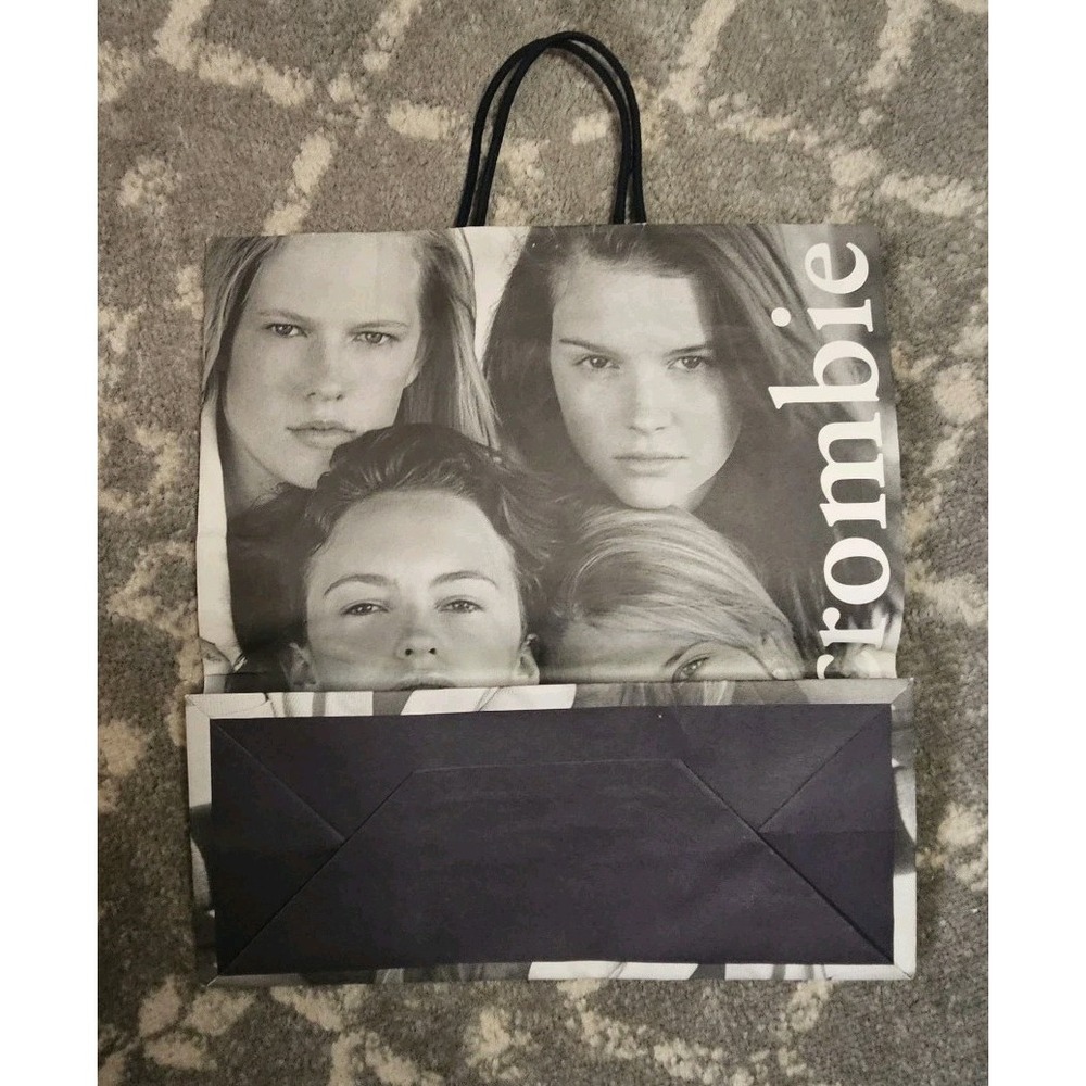 Vtg Abercrombie Fitch Paper Shopping Bag Cloth Handles Back To School 2006 - Picture 2 of 7